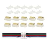 Quick connect wire connector with 5-pin voltage cap, quick wire to wire connection, compatible with 10 piece 22-20 AWG LED cable (connector with 5-pin)