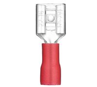 Quick connection terminal,Compact Wire Connectors, FDD1.25-250 insulating Female Insulated Electrical Crimp Terminal Connectors Cable Wire Connector 100PCS/Pack FDD1-250 FDD(Red,6.3mm)
