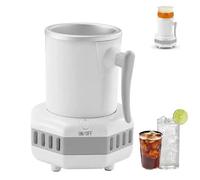 Quick Cooling Cup, 450Ml Portable Rapid Cup Cooler with Temperature Control of Minimum 8°C, Electronic Bottle Chiller for Home Office Travel Beer Drink Wine Water Beverage White
