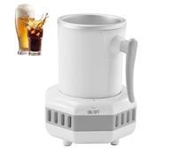 Quick Cooling Cup, Electric Drink Instant Cooler with 2 Cooling Modes, One-Touch Operation, Submerged Cooling System, Summer Rrink Cooling Cup for Beer, Juice, Milk, Coffee White