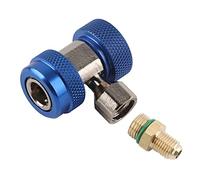 Quick Coupler Adapters, Air Conditioning Adjustable R134 AC Adapters and Hose Fittings, Manifold Gauge Hose Adapters(Low Pressure-Blue)