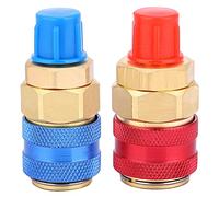 Quick Couplers Adapter 2Pcs High/Low Pressure Quick Couplers Adapter R134A Fine Workmanship Long Life, Automotive Air Conditioning Repair Tools (R134A)