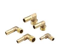 Quick Coupling for Hose Brass Barb Fitting Elbow 6 8 10 12 16mm to 1/4 1/8 1/2 3/8 BSP Male Thread Connector Joint Adapter 1Pcs(10mm Barb,1/8 Inch)
