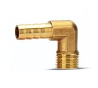 Quick Coupling for Hose Brass Barb Fitting Elbow 6 8 10 12 16mm to 1/4 1/8 1/2 3/8 Male Thread Connector Joint Adapter Gold 1Pcs(10mm Barb,1/2")