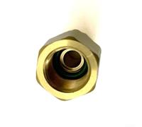 Quick Coupling R410 Adapter for HVAC Use, Brass Construction with 1/4 SAE Male to 5/16 SAE Female Thread, Ensures Safe Valve Access Under Working Pressure