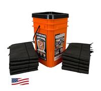 Quick Dam Grab & Go Flood Kit includes 10-5-ft Flood Barriers in Bucket (QDGG5-10), Orange
