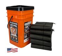 Quick Dam QDGG10-5 Grab & Go 10ft Flood Barriers 5/Bucket, Orange, 14 x 14 x 17 inches