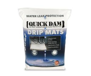 Quick Dam WUBM-10 Absorbent Drip Mats, White, 10 Pack