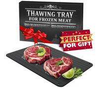 Quick Defrosting Tray for Frozen Meat, Fish, and Vegetables - 11.6" x 8.2" Non-Electric Aluminum Meat Defrosting Tray, Non-Stick Surface and High Thermal Conductivity - Easy to Clean, Use, and Store