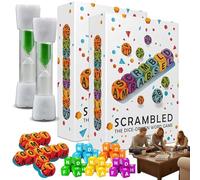 Quick Dice Word Game Brain Exercise Game - Scrambled Dice Word Game for 1-5 Players Brain Exercise Party Games, Travel Crossword Dice Games, Fun Christmas Family Games for Kids and Adults (2SET)