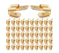 Quick Disconnect Dual Spade Electrical Terminals, 1/4" 6.35mm Piggyback Crimp Connectors, Gold Wire Adapters Automotive Marine, 25/50/100 PCS(50pcs)