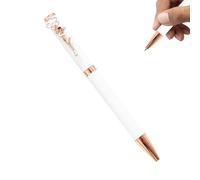 Quick Dry Ballpoint Pen - Smooth Writing, Fine Point | Writing And Correction Tools, Decorative Flower Pearl Clip, Perfect For Journals, Notebooks, Office, School, Ergonomic Design, Reliable Ink, Port