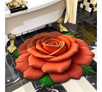 Quick-Dry Bathroom Rug, Super Absorbent Dual-Sided Non-Slip Floor Mat with 3D Floral Design for Bedroom, Entryway, or Vanity Area