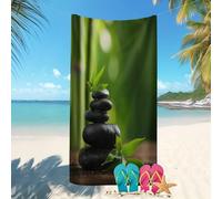 Quick Dry Beach Towels For Adults 90x180cm Plants Pebbles Lightweight Soft Microfibre Beach Towel Green Large Pool Towels Travel Camping Beach Accessories Vacation Essential Gift