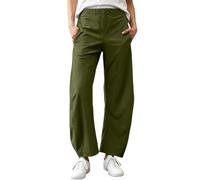 Quick Dry Curved Knife Pants for Women UK with Elastic Waist Ankle Length Comfortable Casual Trousers with Side Pocket Breathable Nylon Fabric for OutdoorDaily Army Green