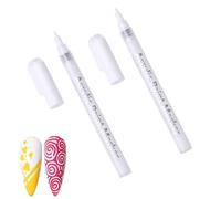 Quick Dry Fine Tips Nail Art Pens Nail Art Graffiti Pen Nail Drawing Pen Fine Point Nail Polish Pen for DIY Nail Art Decoration DIY Dot Line Pattern - White