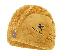 Quick Dry Hair Turban Towel Wrap for Women Girls Super Absorbent Hair Drying Cap Towels Wrap with Button Soft Velvet Head Towel Cap Hat Bath Shower Towel Wrap for Long Short Curly Straight Hair