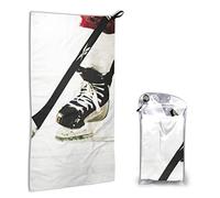 AROONS Quick Dry Hand Towel With Bag - Ice Hockey Pattern Printed Super Absorbent Face Cloth Microfiber Travel Sports Towels 40x80cm