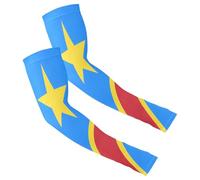 Quick Dry Men's & Women's Compression Arm Sleeves for Driving Commuting One Size Fits All National Flag of The Democratic Republic of The Congo
