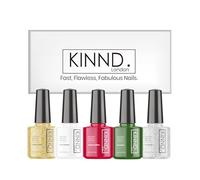 Quick Dry Nail Polish | Christmas Set, 5 x 8ml | Rapid Drying Nail Varnish Sets Xmas Gift Box | No UV/LED Required | 12 Free, Cruelty Free, Vegan, Made in UK