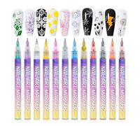 Quick Dry Nails Design Marker 0.5mm Needle Point SmudgeProof Light Liner Pen MultiSurface Art Tool Nail Art Pen