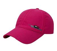 Quick Dry Perforated Sports Baseball Cap Unisex Adjustable Breathable Headwear for Running Gym Workout Cycling Fishing Outdoor Summer Daily Use Fits Most Adult Men Women Lightweight Fabric Hot Pink
