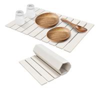 Quick Dry Stone Mat Kitchen, Super Absorbent Diatomaceous Earth Dish Drying Mat, Foldable Countertop Mat for Dishes Cups Bottles, Instant Dry Bath & Kitchen Stone Mat (White,23.62*15.35in)