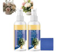 Quick-Dry Streak-Free Silk Plant Cleaner Spray, Fast-Acting No-Wipe Artificial Flowers Dust Remover, Leaf Shine Spray To Restore Faux Plant Color, Artificial Plant Cleaner Spray (2pcs)