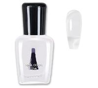 Quick Dry Transparent Nail Polish 7ml - Shimmer Pearl White Milky Glitter Gel Varnish for Magnetic Chrome Gold Metallic Manicure, Long Lasting Glossy Top Coat Base & Strengthener