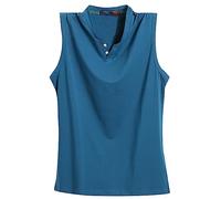 Quick Dry V Neck Beach Shirt Holiday Shirt Mens Vest Tops Half Button-Men'S Vests Bodybuilding Athletic Gym Vest Summer Workout Tank Top Super Soft Essentials Fitness Tank Sleeveless Tops & T-Shirts