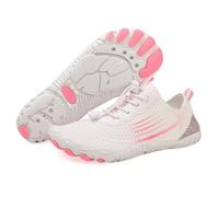 Quick Dry Water Shoes Barefoot Sneakers Elastic Lace Adjustable Fit Soft Flexible Sole Non Slip Grip for Beach Fitness Walking Travel,White,11 UK