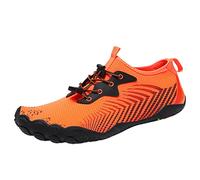 Quick Dry Water Shoes Mens, Men Pair Men Outdoor Mountaineering Hiking Sneaker Water Tracing Sneaker Casual Sports Shoes Lace-Up Shoe Beach Running Breathable Shoe with Soft Base Orange