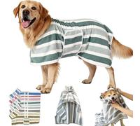 Quick Drying Dog Bathrobe, 1-Piece Soft Striped Pet Robe with Adjustable Belly Band, Super Absorbent Quick-drying Pet Dogs Bathrobe, Dog Robes for After Bath (C, XS)