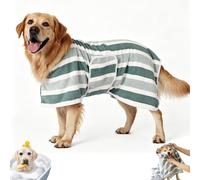 Quick-Drying Dog Bathrobe with Adjustable Belly Band, Super Absorbent Quick-Drying Pet Dog Bathrobe Fast, Soft Fabric for Small, Medium, Large Dogs (green,M)