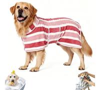 Quick-Drying Dog Bathrobe with Adjustable Belly Band, Super Absorbent Quick-Drying Pet Dog Bathrobe Fast, Soft Fabric for Small, Medium, Large Dogs (pink,S)