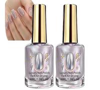 Quick-Drying Long-Lasting Light Purple Nail Polish, Reflective Shimmer Nail Polish, Light Purple Glossy Nail Strengthener, Lig/ht Pur/ple Care Na/il Pol/ish, No Curing Lamp Needed Nai/lPoli/sh (2pcs)