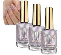 Quick-Drying Long-Lasting Light Purple Nail Polish, Reflective Shimmer Nail Polish, Light Purple Glossy Nail Strengthener, Lig/ht Pur/ple Care Na/il Pol/ish, No Curing Lamp Needed Nai/lPoli/sh (3pcs)