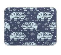 Quick Drying Mat Microfibre Drying Pad Ethnic Mandala Flower Elephant Animal Washable Counter-top Mat Kitchen Draining Board Mats for Dishes Glass, 18x24 in