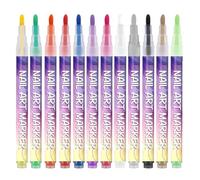 Quick-Drying Pens - Vibrant Doodle Kit, Nail Tip Design Tools, Precision Painting Pens, DIY Art Accessories | 12 Color With Fine Tip for Men Women Teens Manicure Creativity Practice Creative Painting