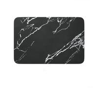 Quick Drying Stone Bath Mat, 60x40cm Non Slip Diatomite Stone PU Bathroom Floor Mat Rug Pad for Bathroom Living Room Doormat, Easy to Clean(Black)