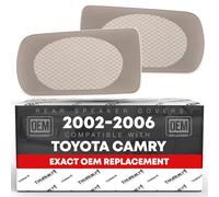 Quick E-Z Install Speaker Grills for 2002-2006 Toyota Camry Rear Speakers, Pair For Left and Right Side of Package Tray, Easy Drop-In Repair for Cracked OEM Grilles (Tan or Beige) T1A-04007-521AA-E0