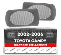 Quick E-Z Install Speaker Grills for 2002-2006 Toyota Camry Rear Speakers, Pair For Left and Right Side of Package Tray, Easy Drop-In Repair for Cracked OEM Grilles (Grey or Gray) T1A-04007-521AA-B0