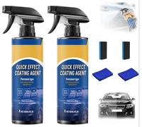 Quick Effect Car Coating Spray with Sponge & Towel,2026 Upgrade QuickCoat Restore Spray,QuickEffectCoating Agent,Advanced Car Quick-Acting Agent Sprays,Scratch Wax Coatings Sprays Waterless (2Pcs)