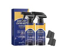 Quick Effect Coating Agent Kit,Car Quick Acting Coating Agent Spray with Nano Sparkle Cloth,CarCoating Spray for Shine and Protection,Multifunctional Long Lasting Waterless Wash,120ML (2 Set)