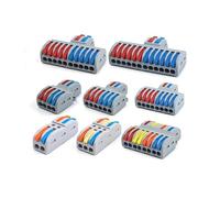 Quick Electrical Connectors Compact Push-in Conductor SPL Splitter Wiring Cable Connector Butt Terminal Block AWG28-12 IDGTTLDF(222M 10 PCS)