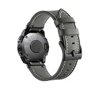 Quick Fit 22 26mm Leather Strap For Garmin Epix Gen 2 Band Fenix 8 E 7 7X 6X 6 Pro 47 51mm 5X Plus Tactix7 Enduro Bracelet(Grey,26mm)