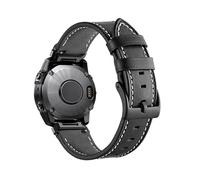 Quick Fit 22 26mm Leather Strap For Garmin Epix Gen 2 Band Fenix 8 E 7 7X 6X 6 Pro 47 51mm 5X Plus Tactix7 Enduro Bracelet(Black,22mm)
