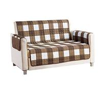 Quick Fit Alba Reversible Waterproof Microfiber Love Seat Chocolate-Sage, Loveseat Cover