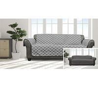 Quick Fit Coby Reversible Water Resistant Microfiber Sofa Cover in Grey