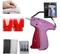 Quick Fixer for Clothes, Quick Fixer for Clothes, Quilt Tacker Gun, Micro Stitch Gun, Mini Jamming Gun for Clothes, Micro Tagging Stitch Tool for Clothes (Pink)